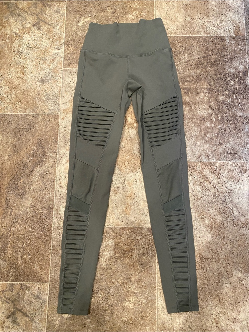 ALO Yoga Olive High-Waist Moto Leggings, XS